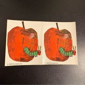 2 Vintage Scholastic 1989 The Very Hungry Caterpillar Stickers